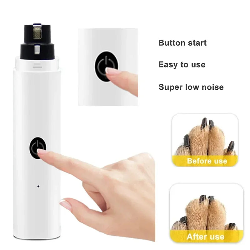 PawEase™ Electric Pet Nail Grinder with LED Light — USB Rechargeable & Ultra-Quiet