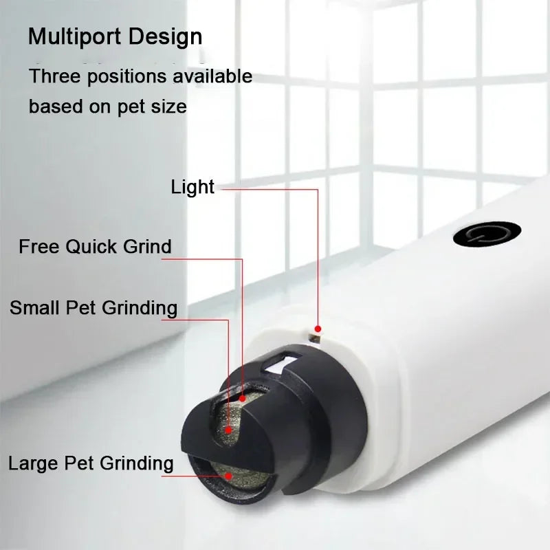 PawEase™ Electric Pet Nail Grinder with LED Light — USB Rechargeable & Ultra-Quiet