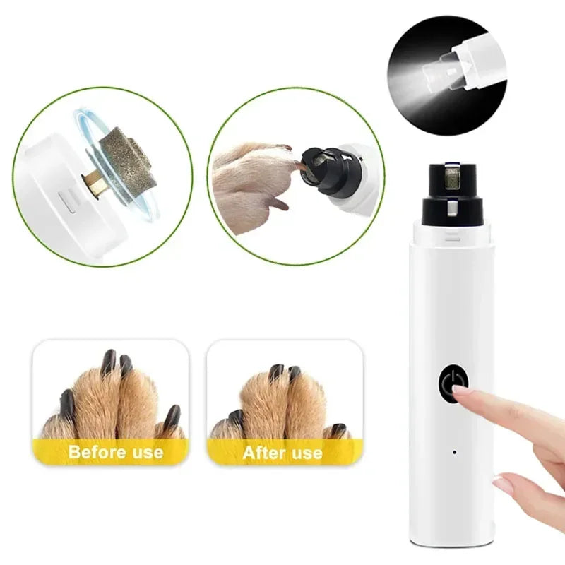PawEase™ Electric Pet Nail Grinder with LED Light — USB Rechargeable & Ultra-Quiet