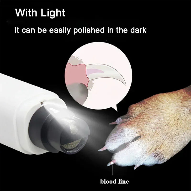 PawEase™ Electric Pet Nail Grinder with LED Light — USB Rechargeable & Ultra-Quiet