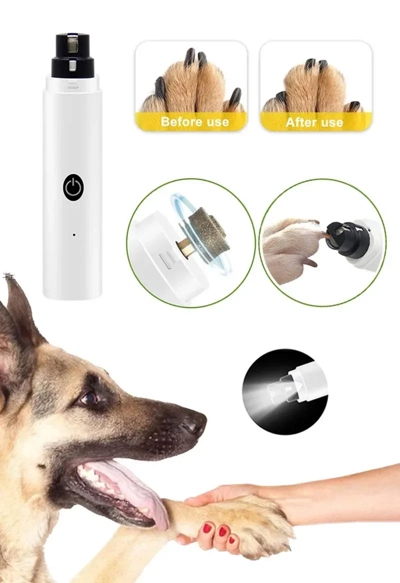 PawEase™ Electric Pet Nail Grinder with LED Light — USB Rechargeable & Ultra-Quiet