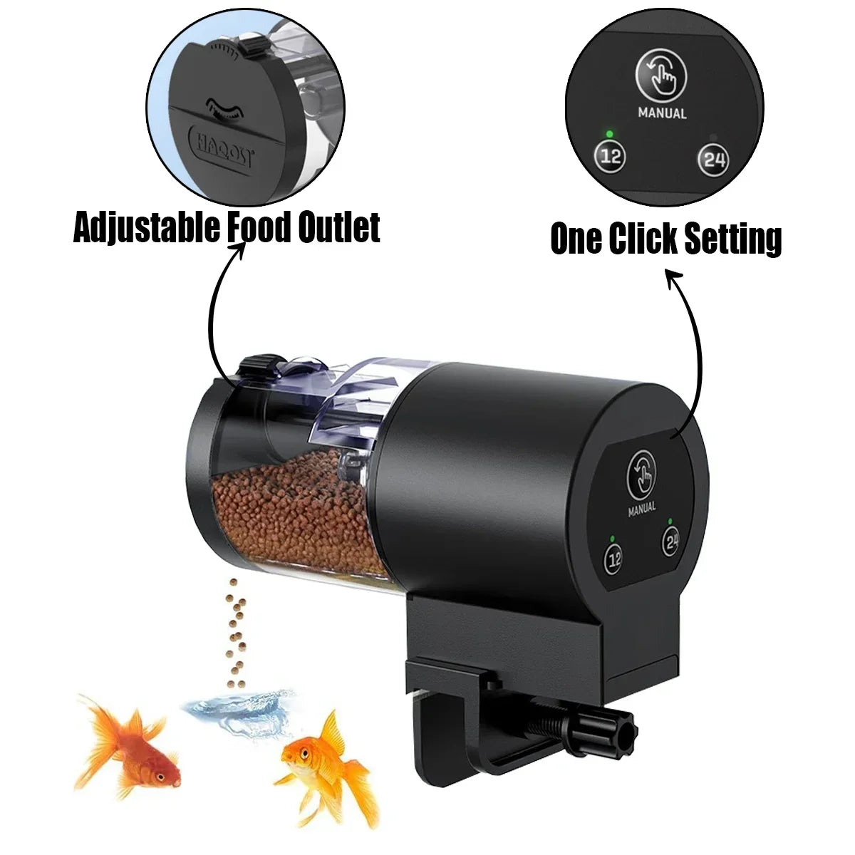 AquaMeal™ Automatic Fish Feeder — Easy Setup with Adjustable Timer & 100ml Capacity